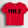 red graphic baby tee